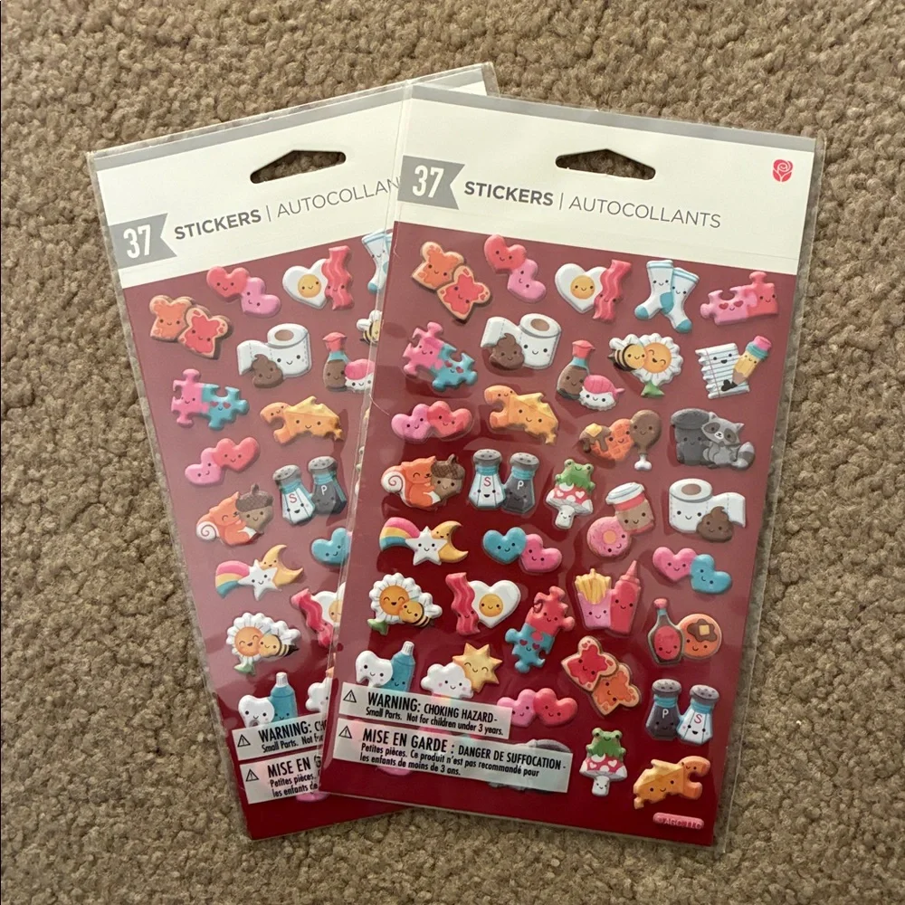 Valentine's Day Party Supplies - 264 Stickers & 6 Squishy Stress Hearts